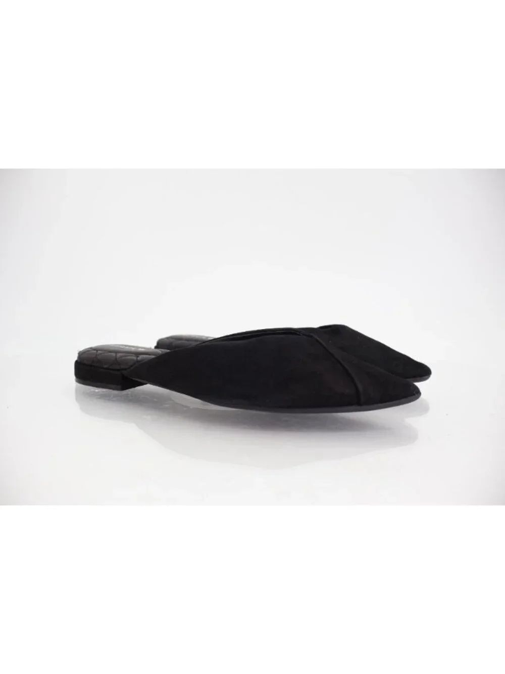 Birdies The Swan Mule Slide Slip-On Women’s Size 5 Black Suede Flat Pointy